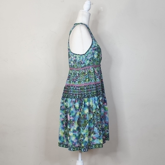 Rococo Sand Teal Boho Back To Greece Racerback Tank Mini Dress - Picture 7 of 14